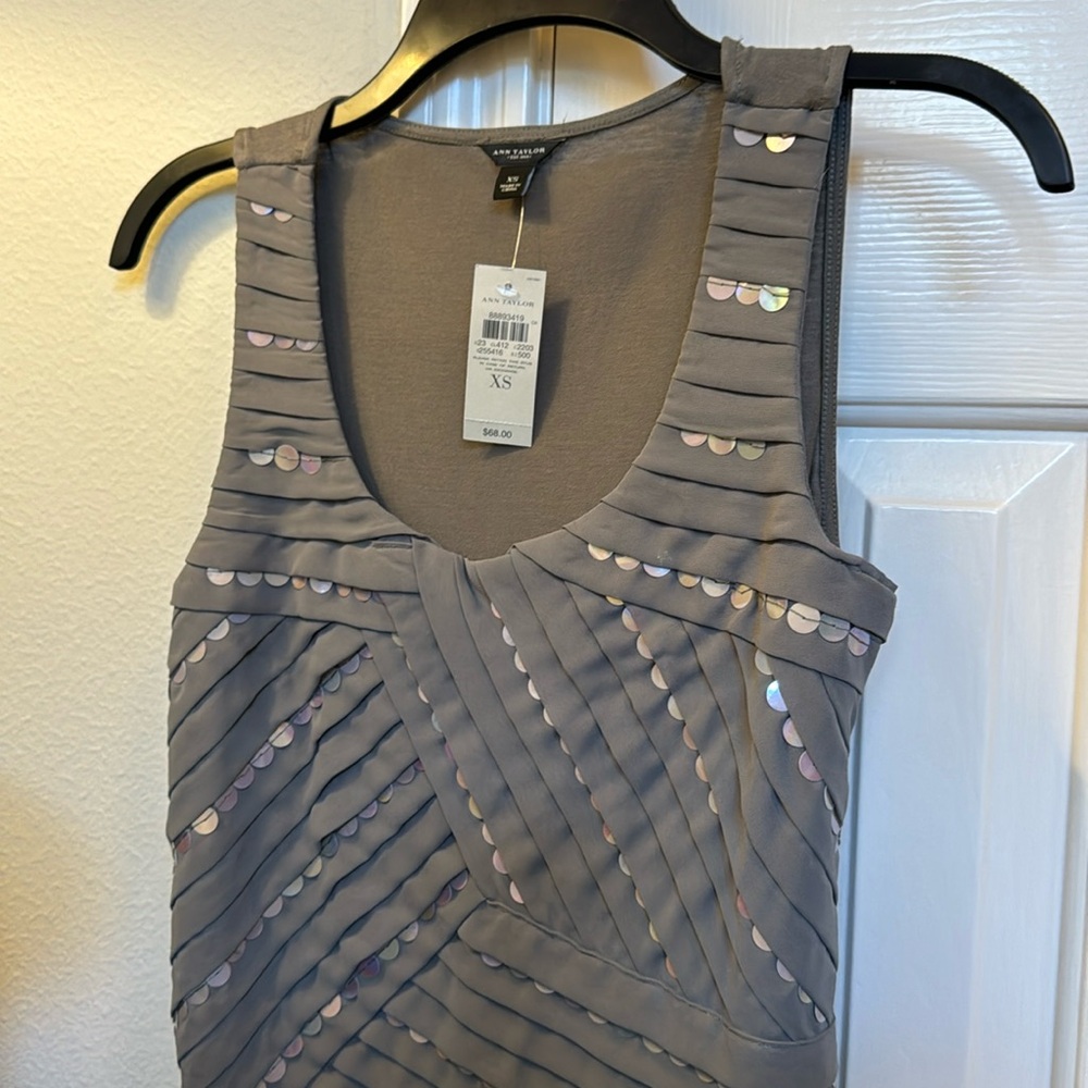 NWT Ann Taylor Pleated Sequence Top